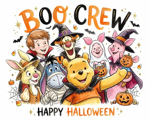 Cute Halloween Group Selfie T-Shirt Design