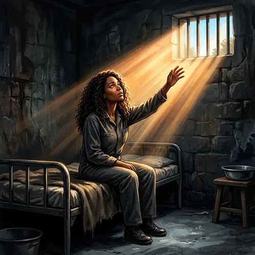 Powerful Illustration of Hope for a Prisoner in Dark Cell