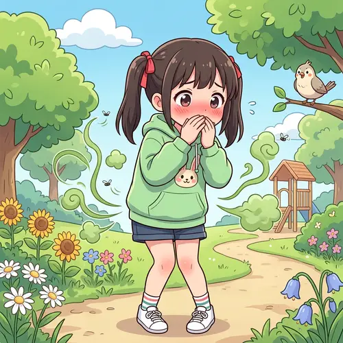 Embarrassed Girl Cartoon | Whimsical Anime Illustration