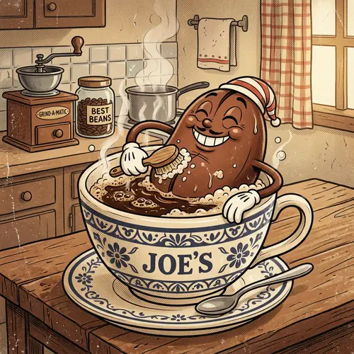 Coffee Bean's Vintage Bathing Adventure