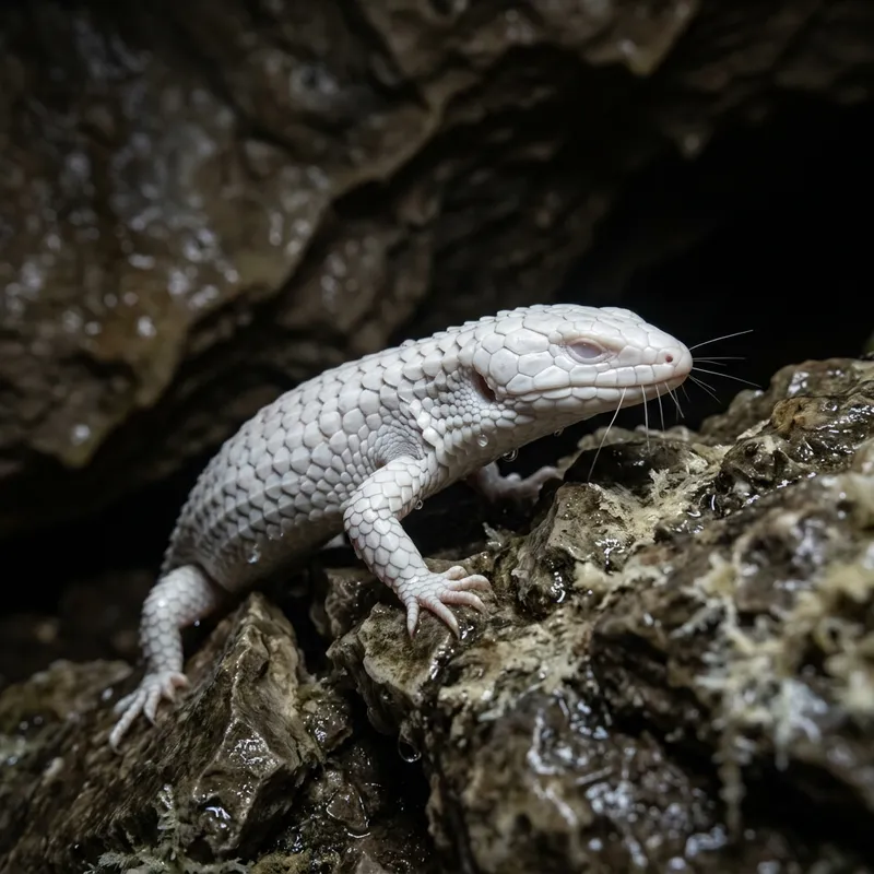Blind Lizard with Scaly White Armor