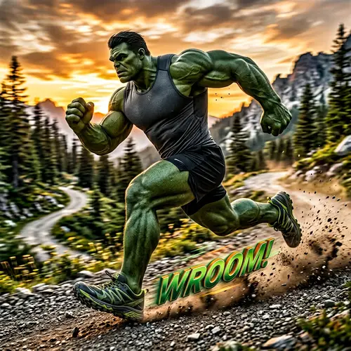 Hyper-Realistic Speedy Hulk in Revo Shoes | High-Speed 3D Image