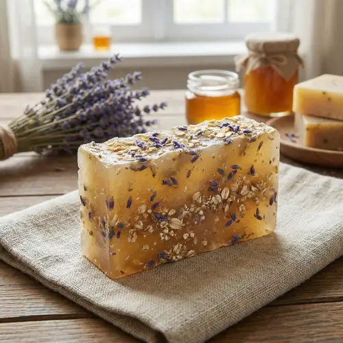 Organic Handmade Soap with Lavender, Honey & Oats