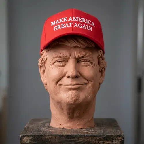 Realistic Sculpted Head of Donald Trump
