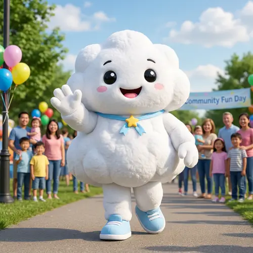 Cute White Cloud Mascot Design