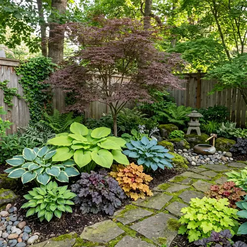 Small Garden Design for Partial Shade with Japanese Maple