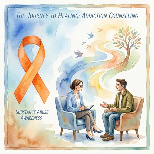 Watercolor Substance Abuse Counseling Art