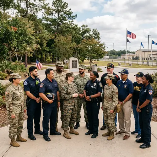 Diverse United States Military, First Responders, Veterans Group Image