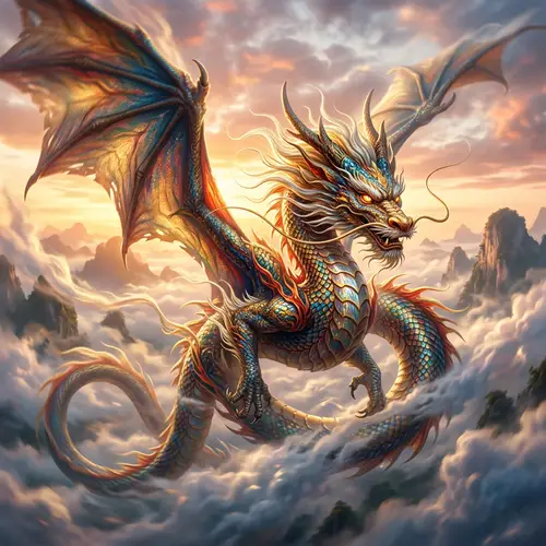 Majestic Asian Dragon in Radiant Colors | Powerful Dragon Imagery