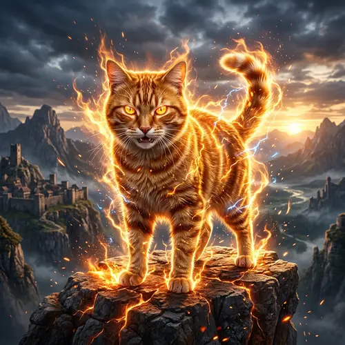 Majestic Orange Cat Super-Saiyan