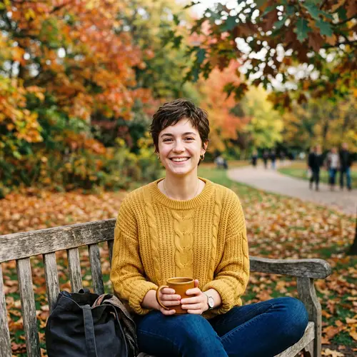 Girl in Yellow Sweater - Beautiful Short Hair Girl