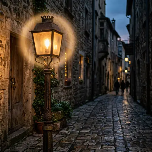 Classic Square Antique Street Lamp with Warm Glow