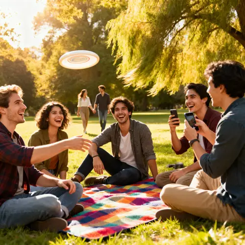 Joyful Park Picnic with Friends and Family