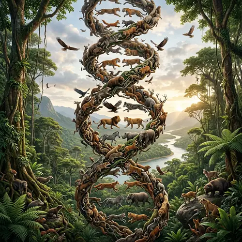 DNA Composed of Wild Animals - Nature's Blueprint