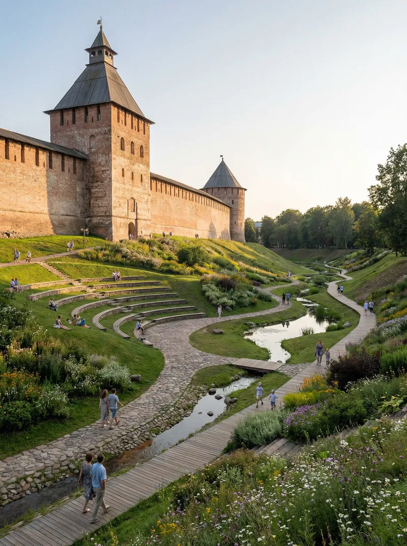 Geoplastic Design for Novgorod Kremlin Moat Geoplastic Design for Novgorod Kremlin Moat