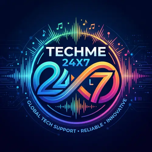 Techme 24X7 Logo Design | Technology-Oriented & Round-the-Clock Concept