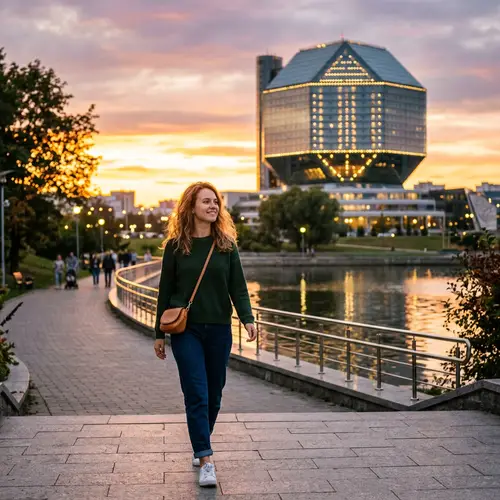 Stunning Sunset Stroll in Minsk’s National Library