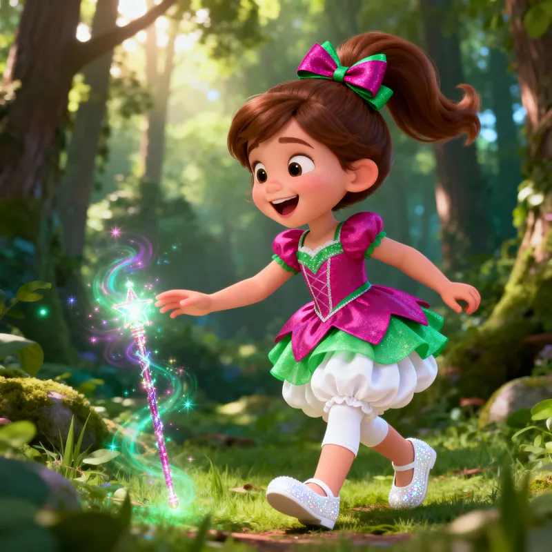 Magical Adventure of a Colorful Girl in 3D Animation