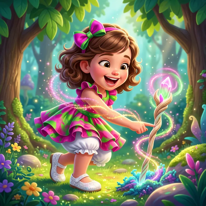 Magical Adventure of a Colorful Girl in 3D Animation