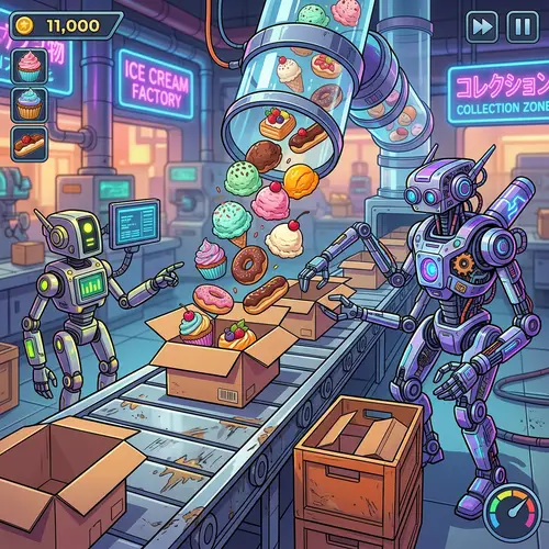 Anime Style Ice Cream Collection from Conveyor Gameplay