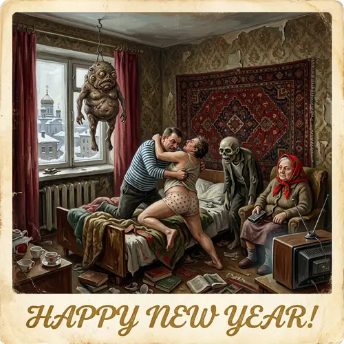 Grotesque Surrealism: Vintage Soviet Greeting Card Art