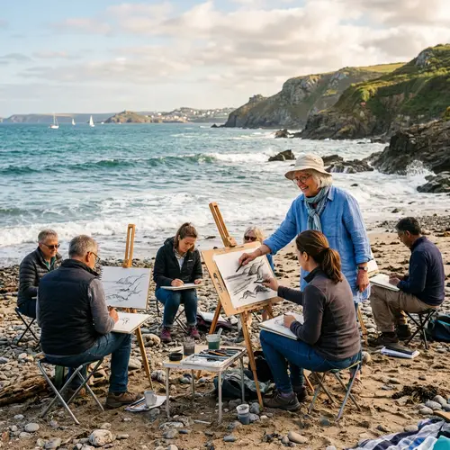 Drawing Lesson by the Sea