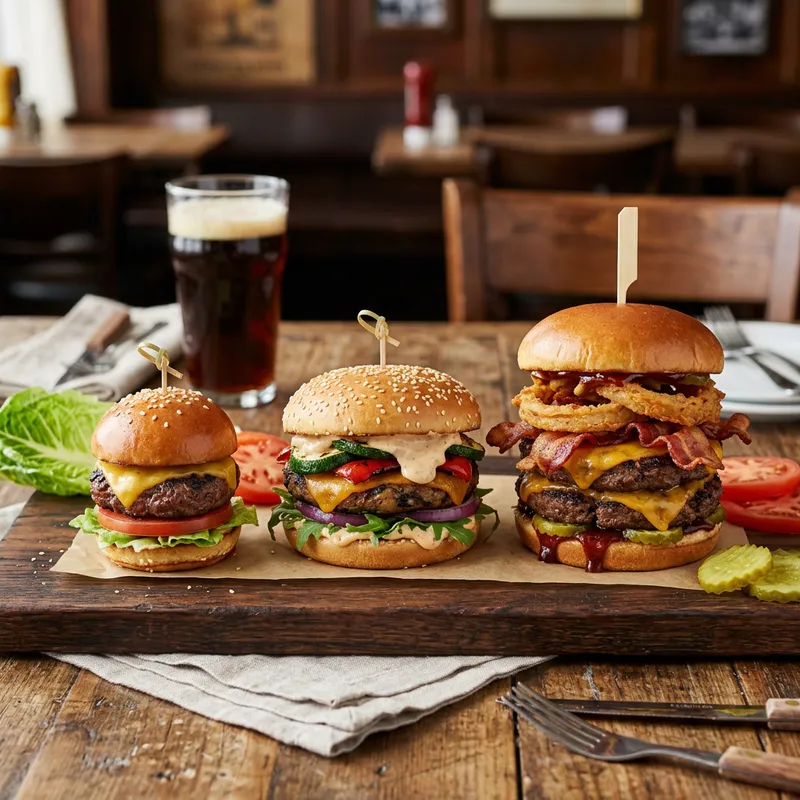Tempting Burger Varieties: Slider, Veggie, Double-Stack