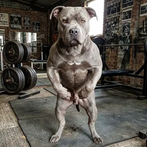 Muscular Dog Like a Bodybuilder: Strength & Power