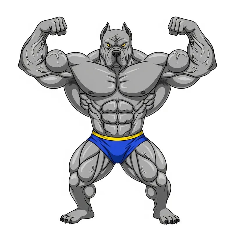 Muscular Dog Like a Bodybuilder: Strength & Power