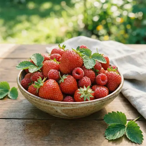 Fresh Strawberries and Raspberries for Sale