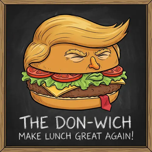 Funny Trump-Inspired Sandwich Illustration