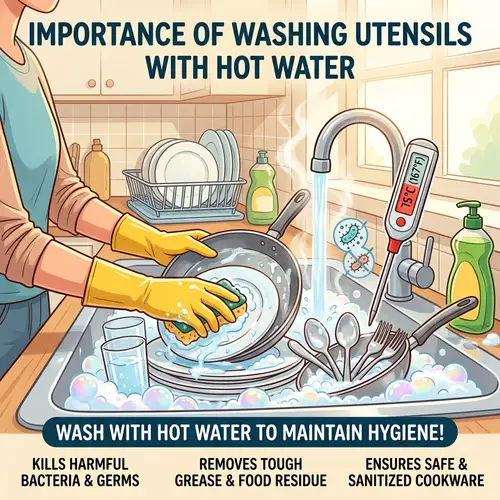 Importance of Washing Utensils with Hot Water | Maintain Hygiene