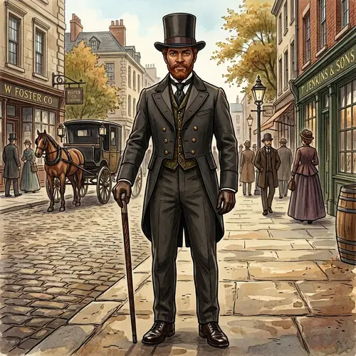 Confident Gentleman in Kyphosis-Friendly Tailcoat and Chimneypot Hat