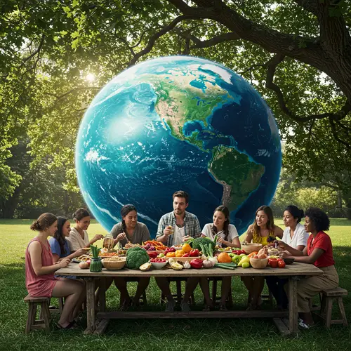 Healthy Planet: People Enjoying a Meal Together