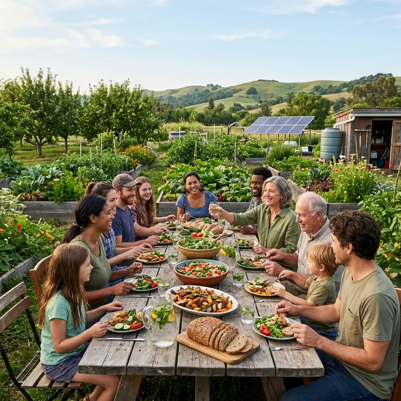 Healthy Planet: People Enjoying a Meal Together Healthy Planet: People Enjoying a Meal Together