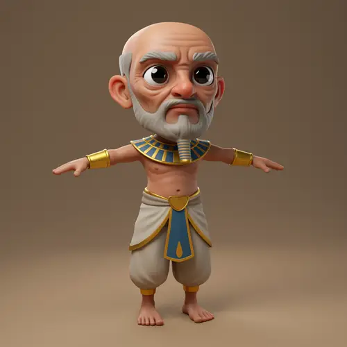 Stylized Elderly Egyptian Character Design