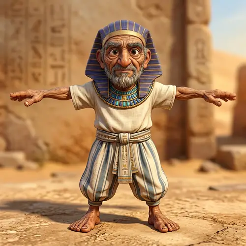 Stylized Elderly Egyptian Character Design