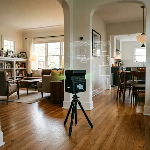 Compact Matterport Pro 3 Camera Scanning House Interior