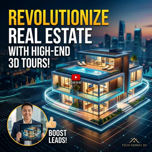 Modern 3D House & Apartment Model for Video Thumbnail