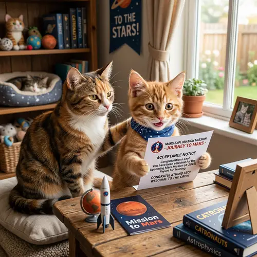 Boy Cat's Exciting Journey to Mars