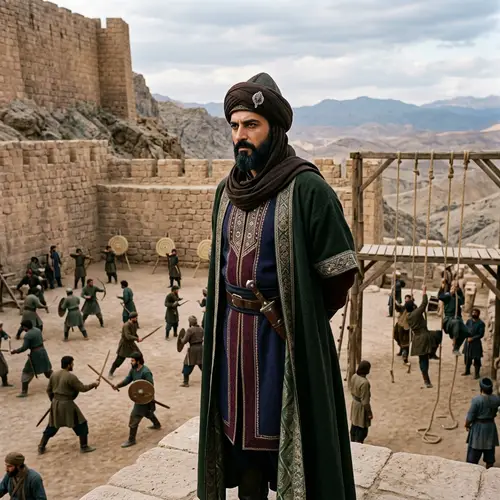 Hassan-i Sabbah at Assassin's Training Grounds in Alamut Castle