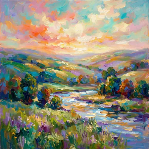 Impressionist Abstract Landscape Art | Colorful Nature Imagery