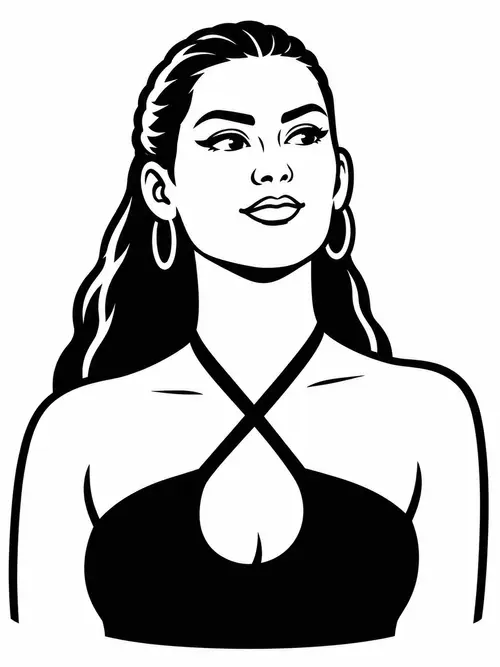 Minimalist Black & White Portrait of [CHARACTER NAME]