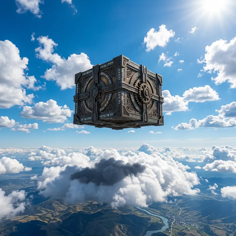 Gbox Floating in a Clear Blue Sky