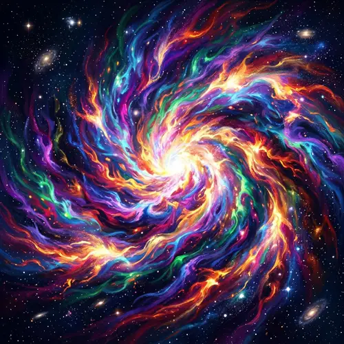 Galactic Explosion Abstract | Cosmic Swirling Colors