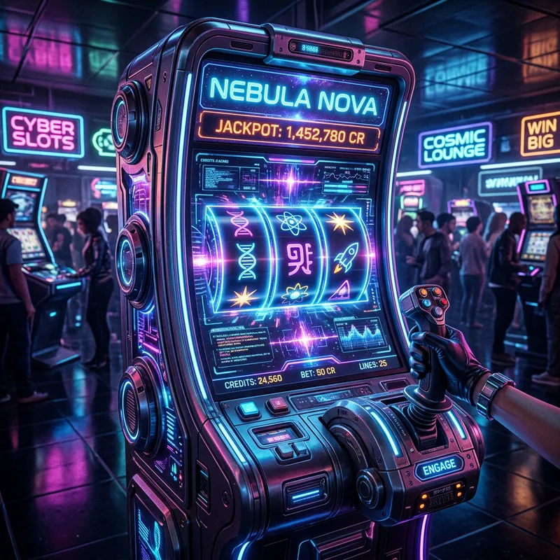 Futuristic Slot Machine - Digital Reels & Holographic Symbols Futuristic Slot Machine - Digital Reels & Holographic Symbols