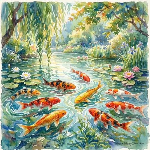 Captivating Koi Fish Watercolor Illustration