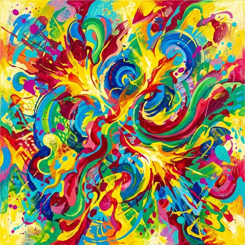 Vibrant Abstract Art | Energetic Colorful Scene