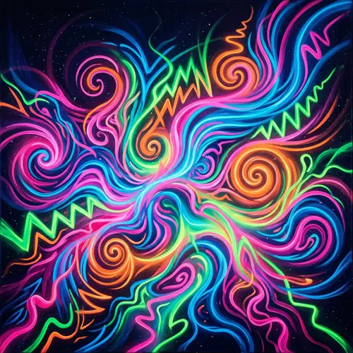 Vibrant Neon Colors: Abstract Art for Nighttime Creativity