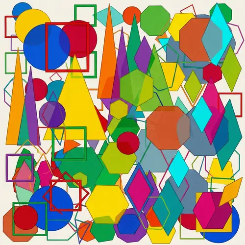 Abstract Geometric Shapes: A Vibrant Palette of Shapes and Colors